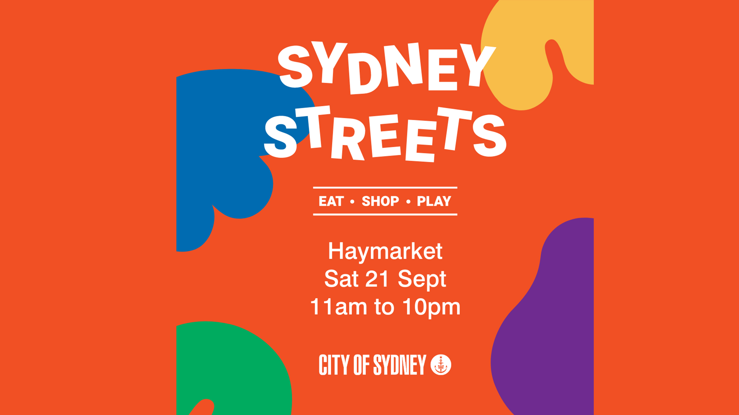 Sydney Streets Festival in Haymarket, 11 am – 10 pm Saturday 21 Sep 2024